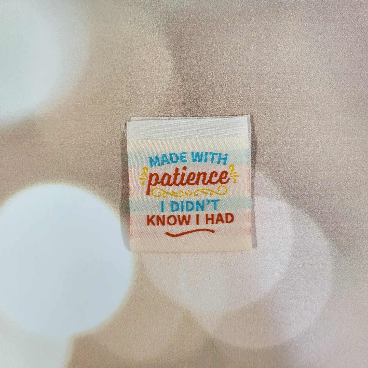 Made with Patience Sew in Tag