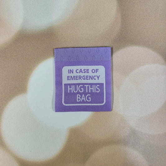 Hug This Bag Sew in Tag