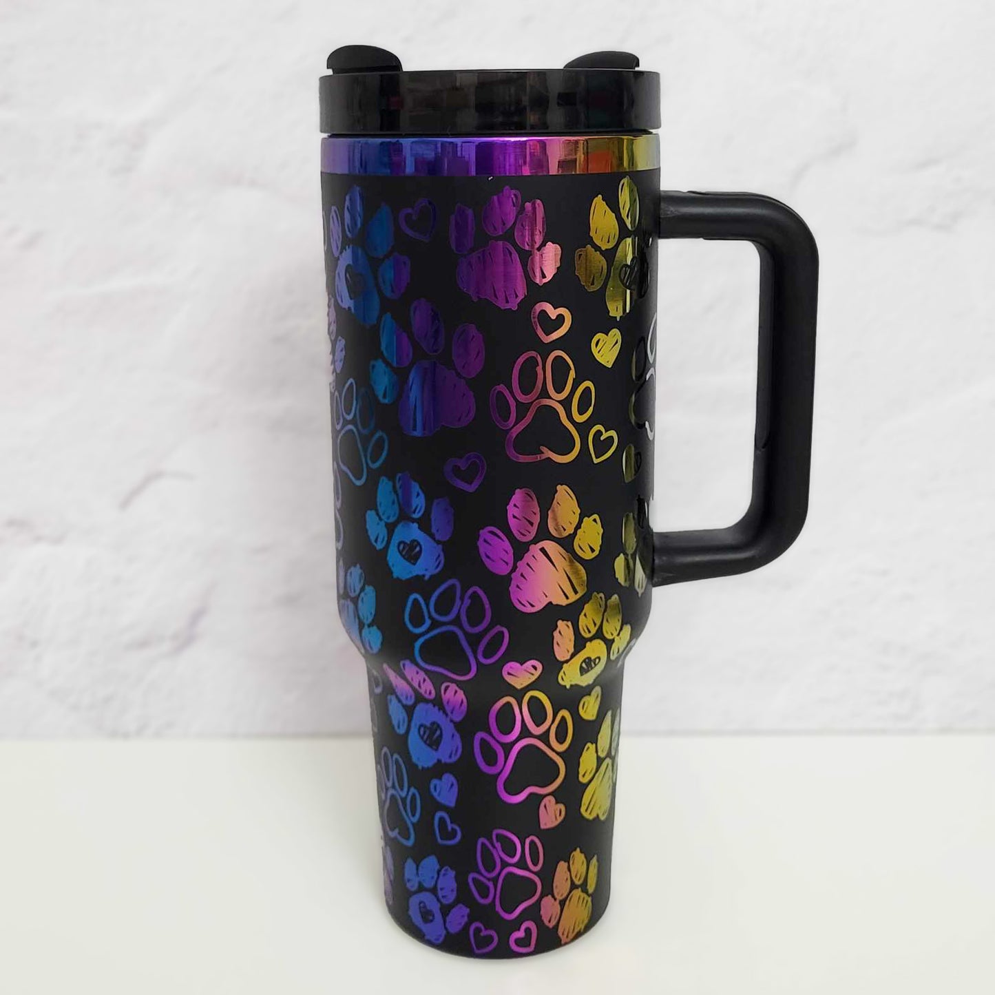 Rainbow Paw Print 40oz Tumbler