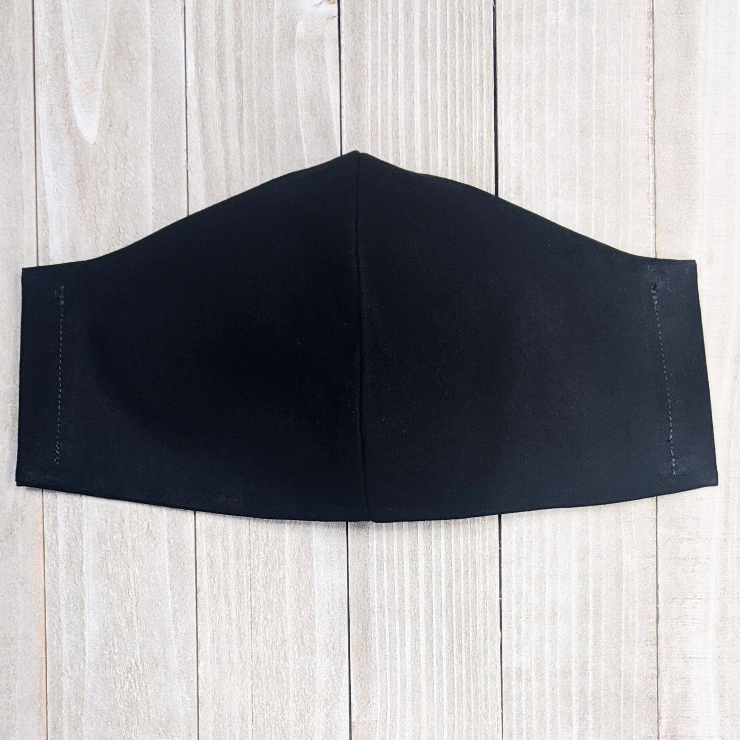 Solid Black Fitted Face Mask