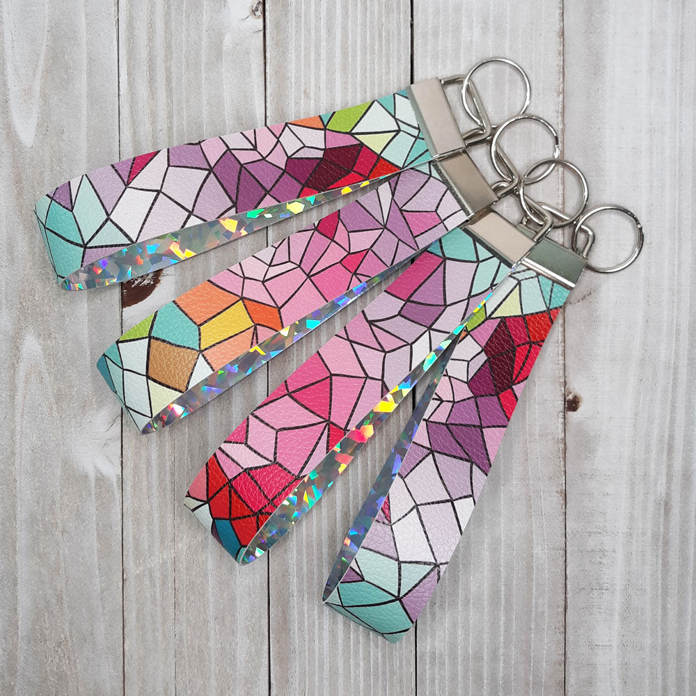 Stained Glass Vinyl Key Fob