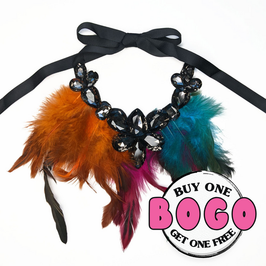 Multi Color Feather Pet Necklace