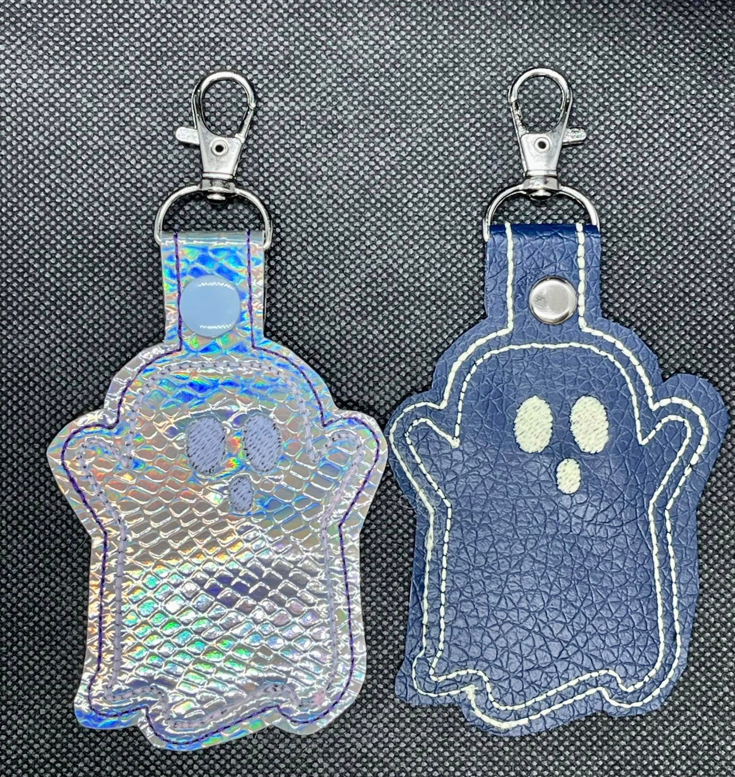 HEY Boo! Ghost KeyFob Embroidery Design