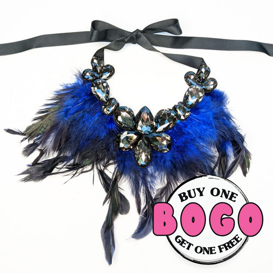 Blue Feather Pet Necklace