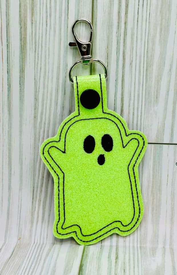 HEY Boo! Ghost KeyFob Embroidery Design