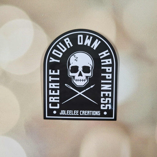 Create Your Own Happiness Skull Sticker