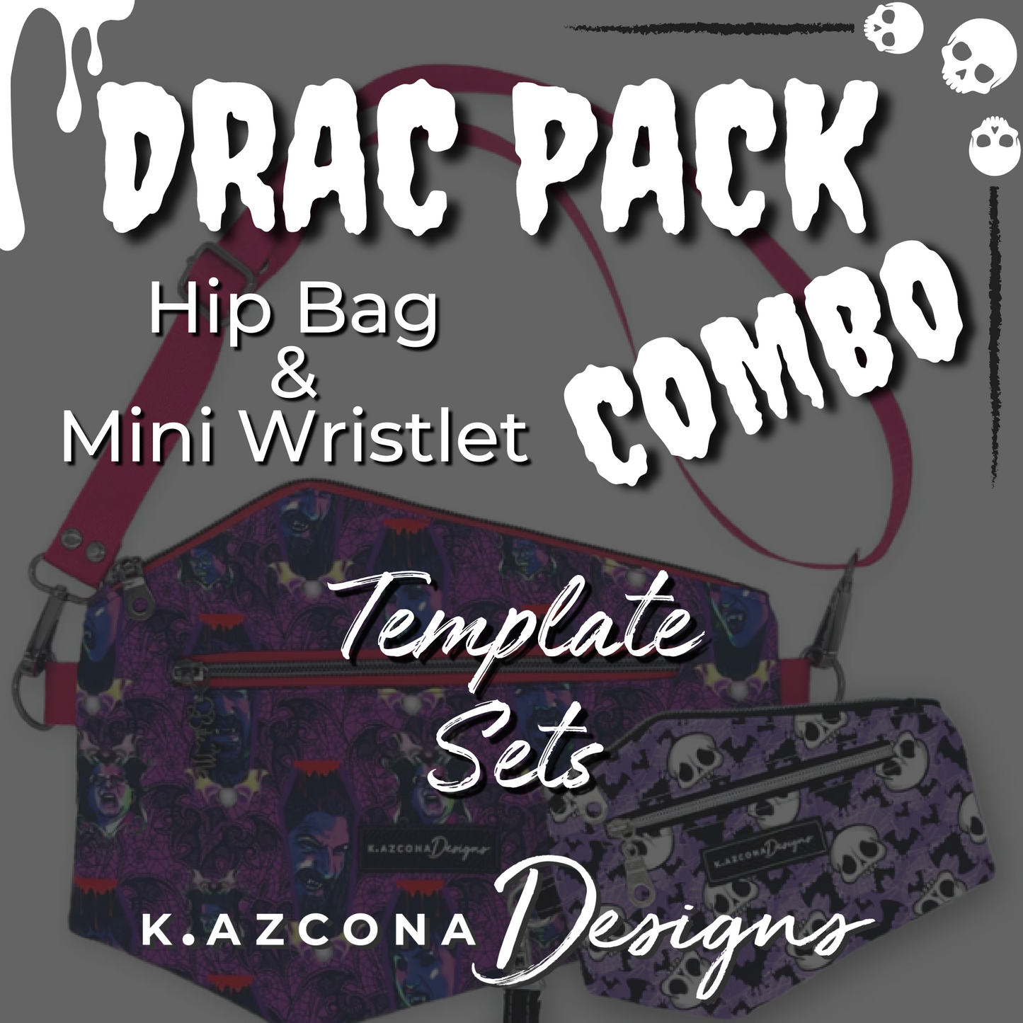 Drac Pack Hip Bag and Mini Wristlet Combo Acrylic Template Set