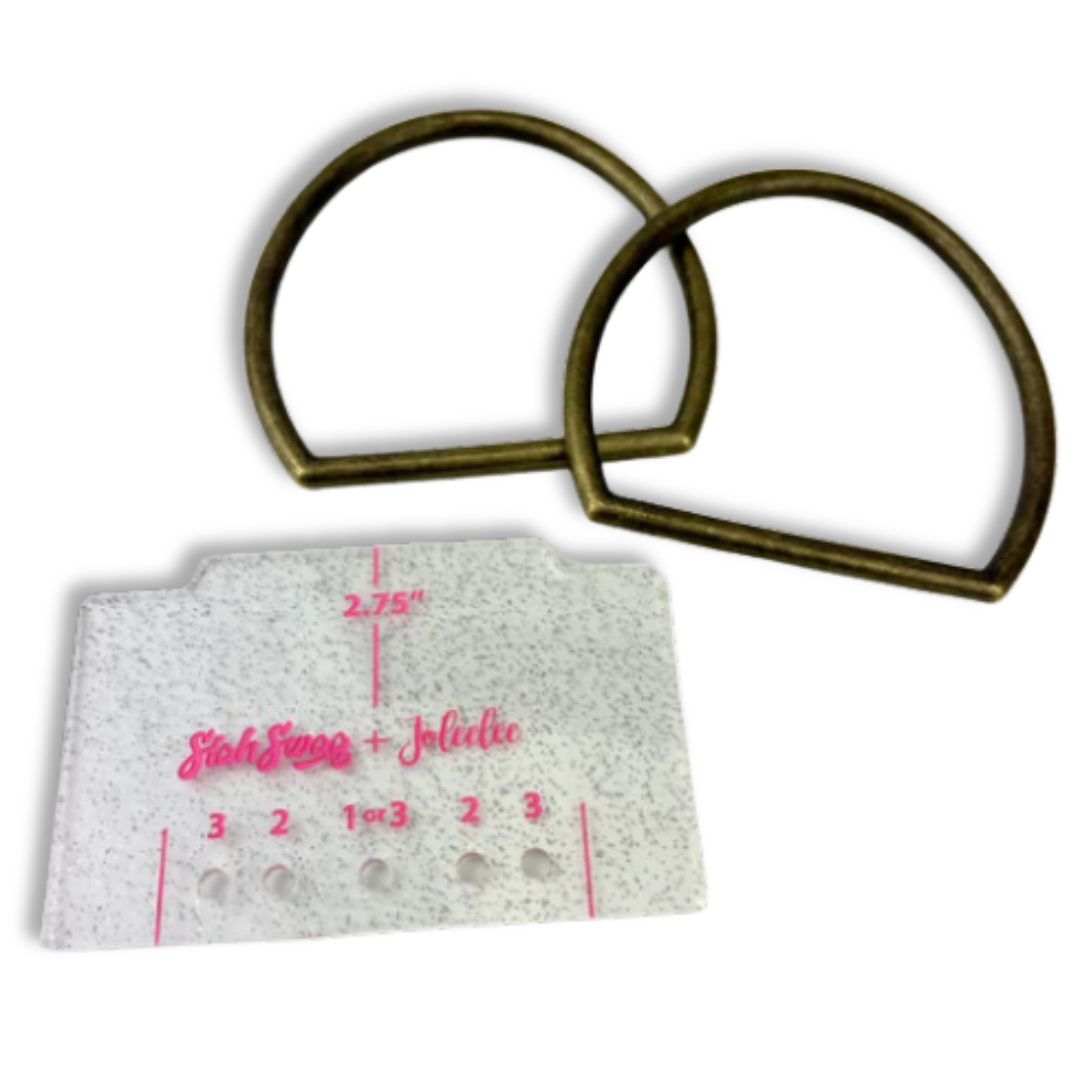 XL Hidden D Ring Acrylic Template for Mini Arc Purse Handles â Joleelee ...