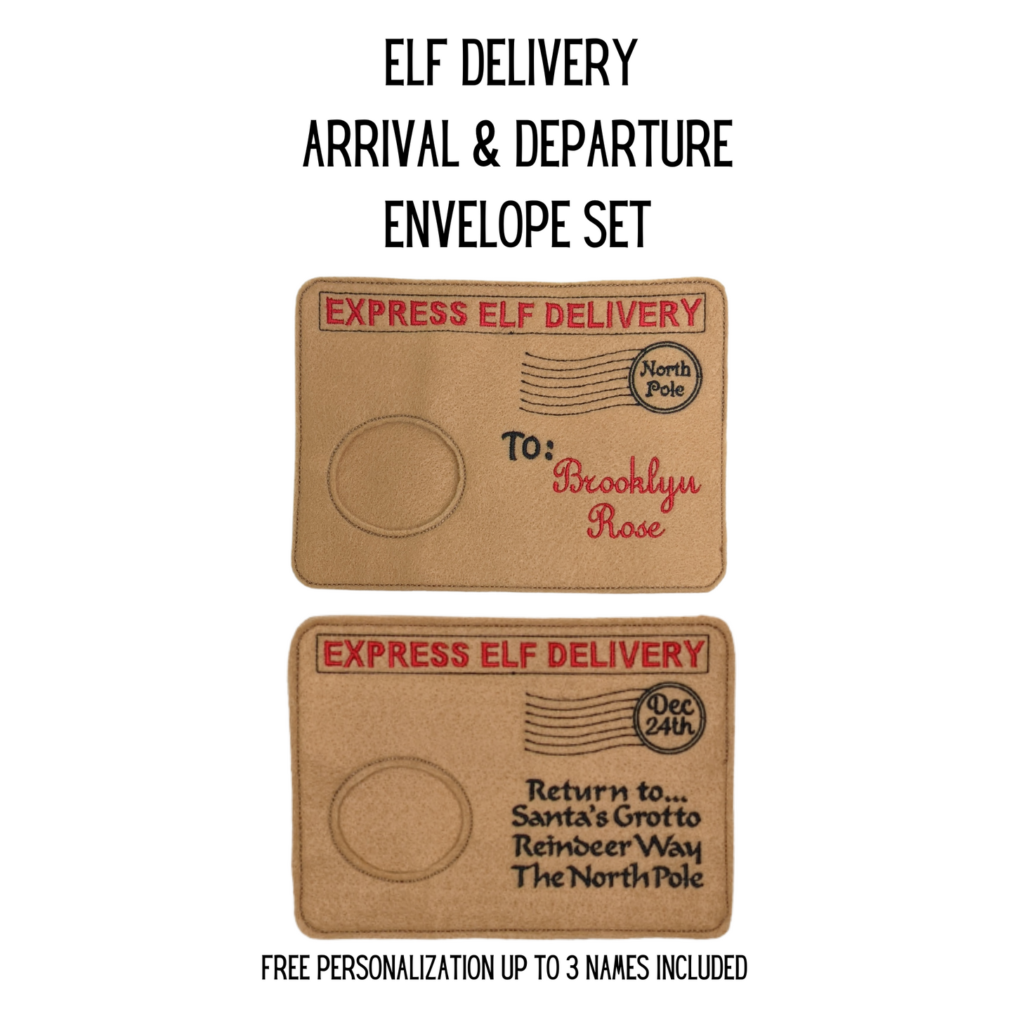 Elf Delivery Arrival and Departure Envelopes