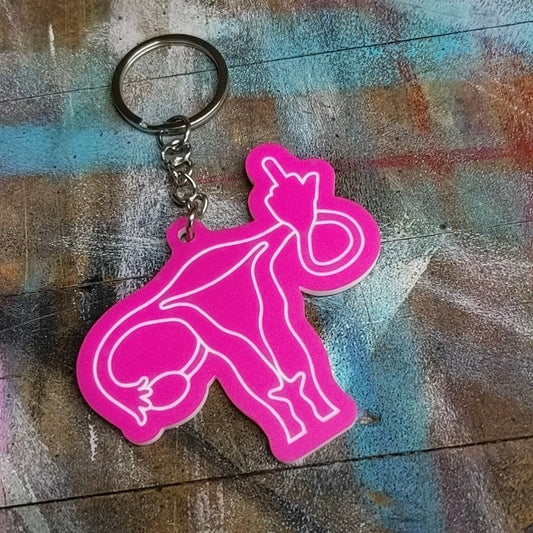 F Uterus Keychain