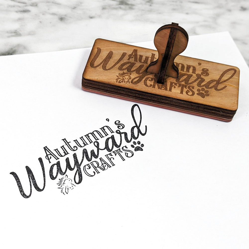 Custom Stamp with Logo Text - Personalized Rubber Stamp with Handle -  Address Stamps for Business or Crafting - Round 1