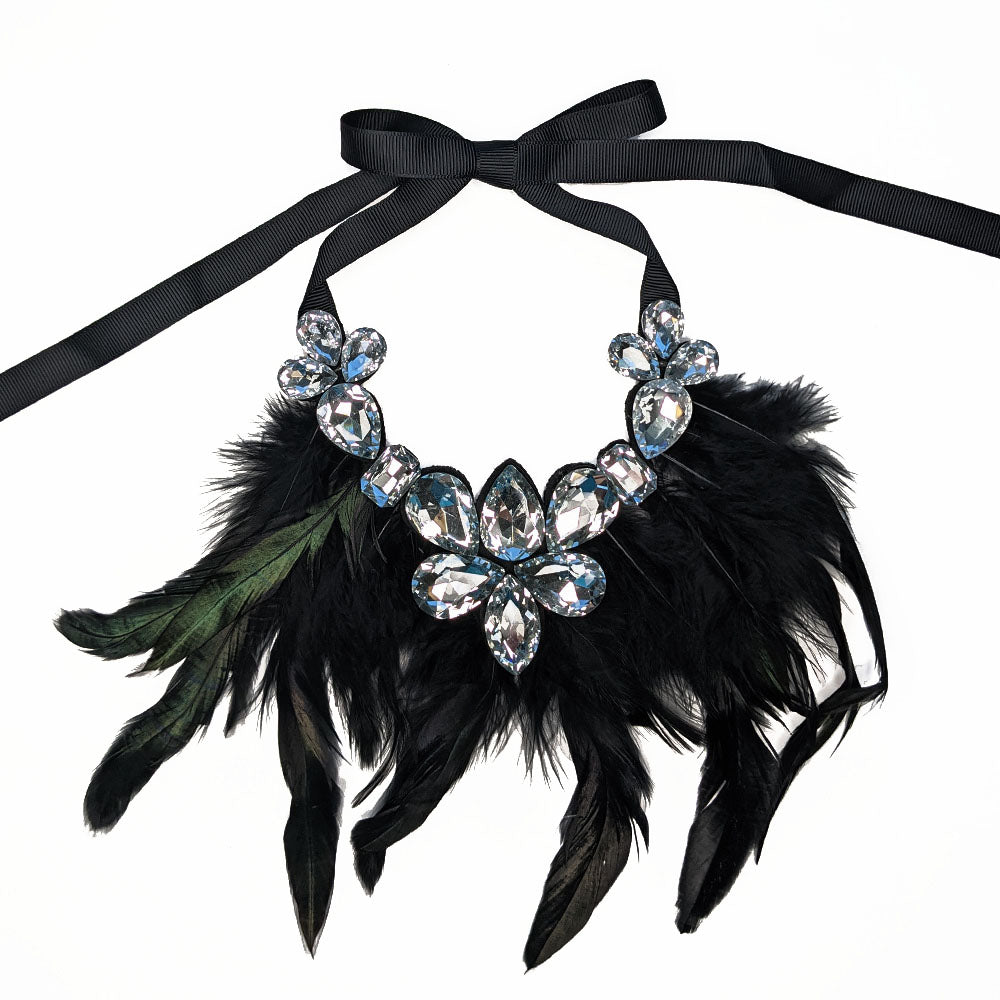 Black Feather Pet Necklace
