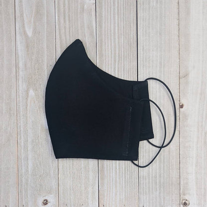 Solid Black Fitted Face Mask