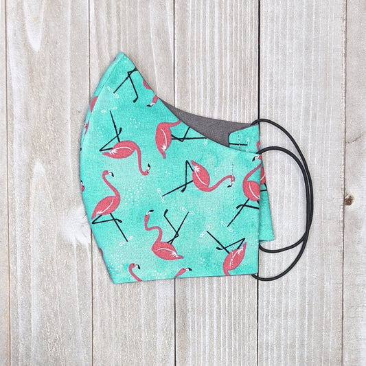 Pink Flamingo Fitted Face Mask