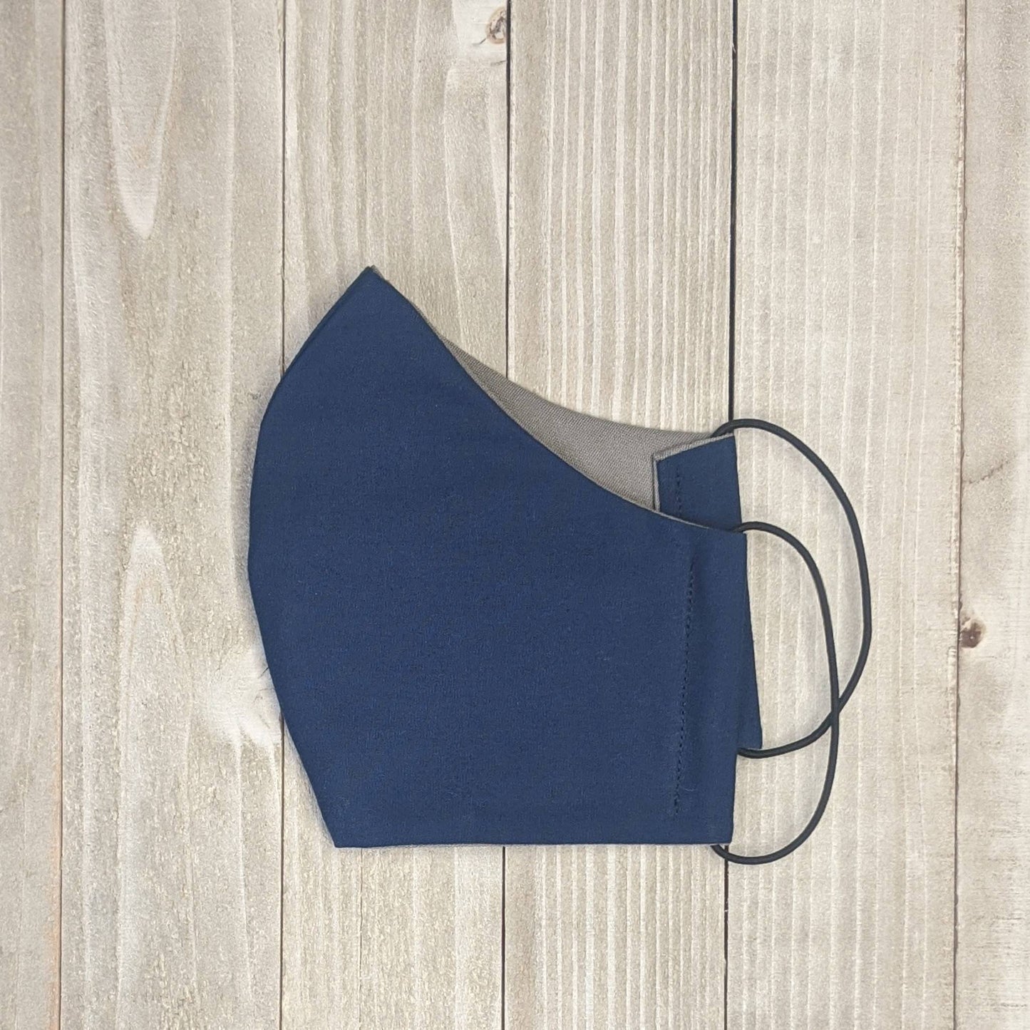 Navy with Gray Fitted Face Mask