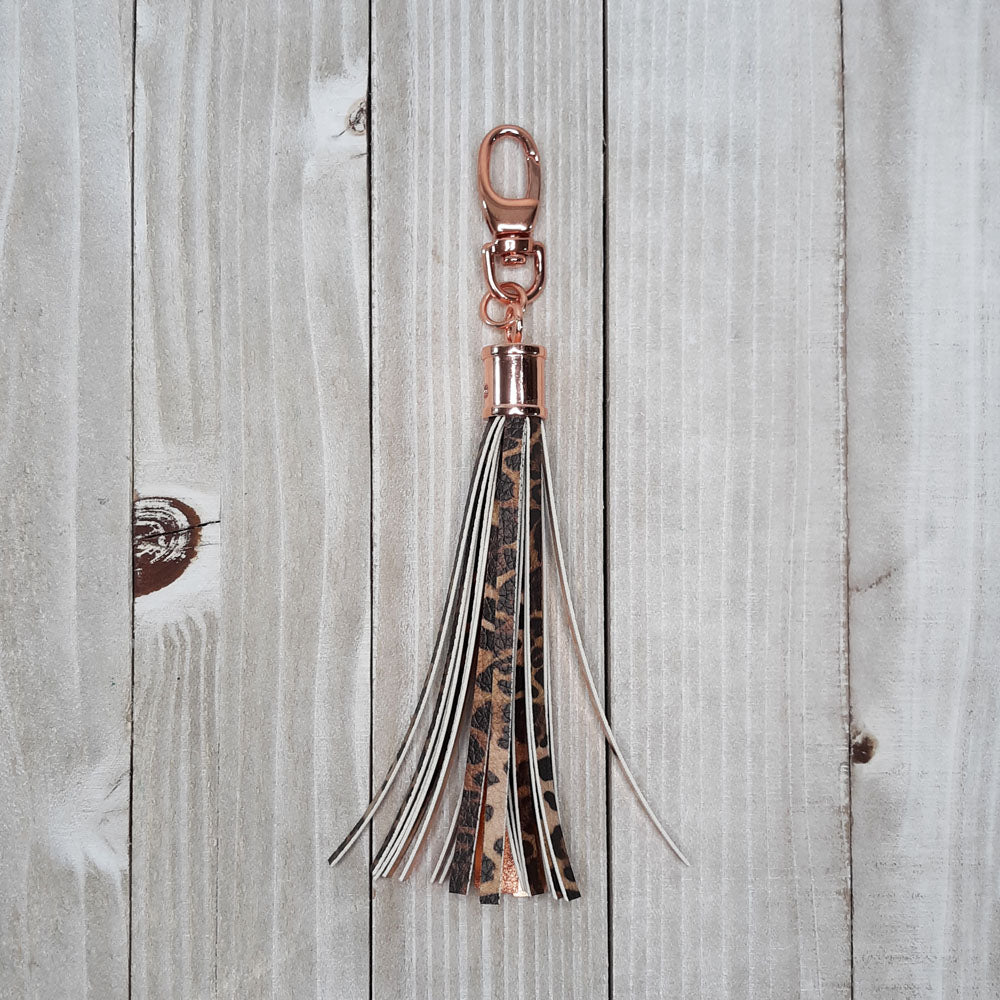 Leopard and Rose Gold Tassel