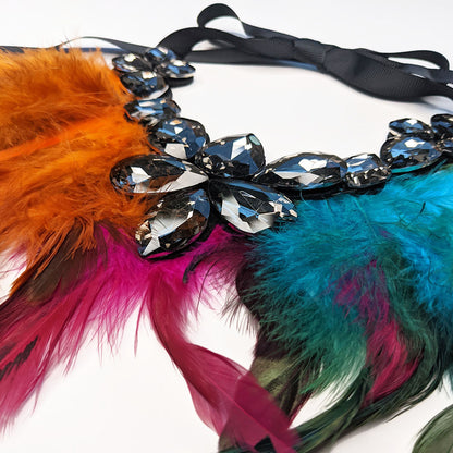 Multi Color Feather Pet Necklace