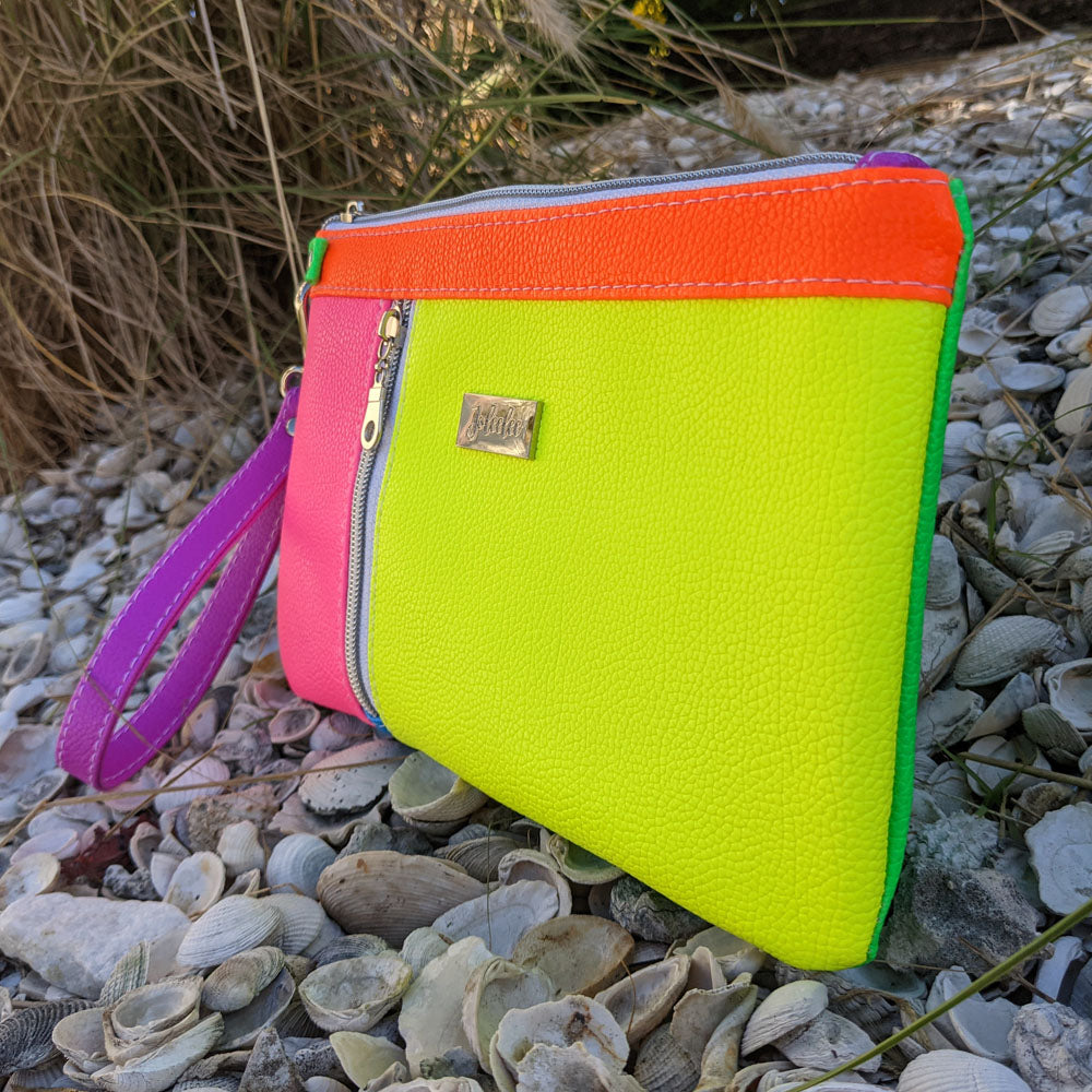 Neon Zippy Clutch