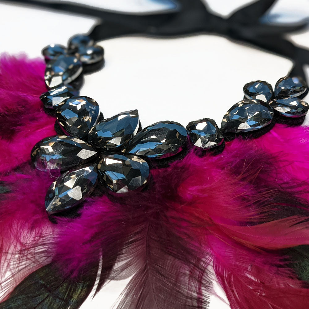 Purple Feather Pet Necklace