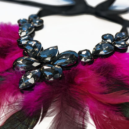 Purple Feather Pet Necklace