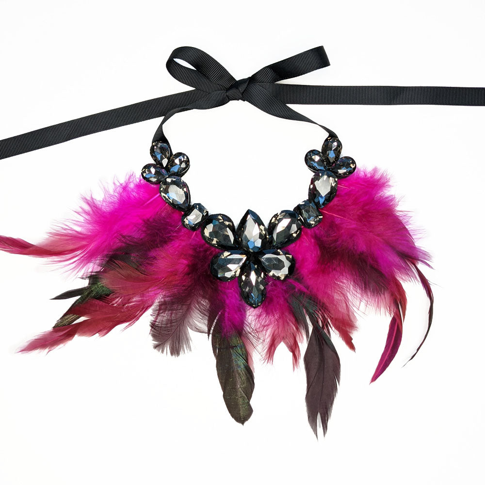 Black Feather Pet Necklace