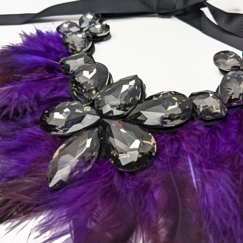 Purple Feather Pet Necklace