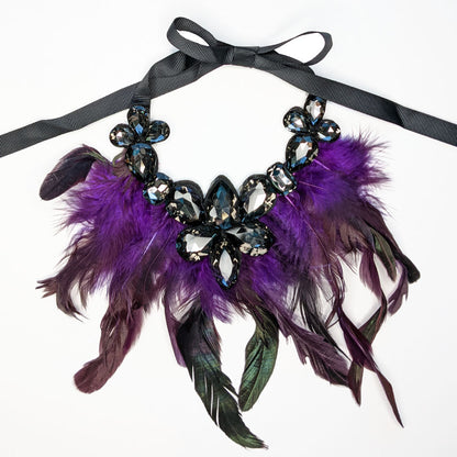 Black Feather Pet Necklace
